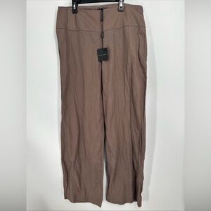 Sarah Pacini Linen Chloe Pants Wide Leg size 2 Made in Italy NEW $328